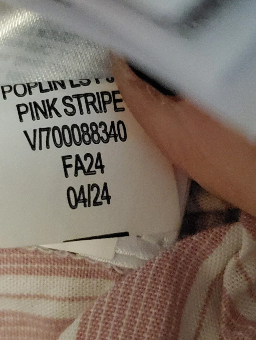 GAP BODY LARGE PJ SET PINK WHITE STRIPES.